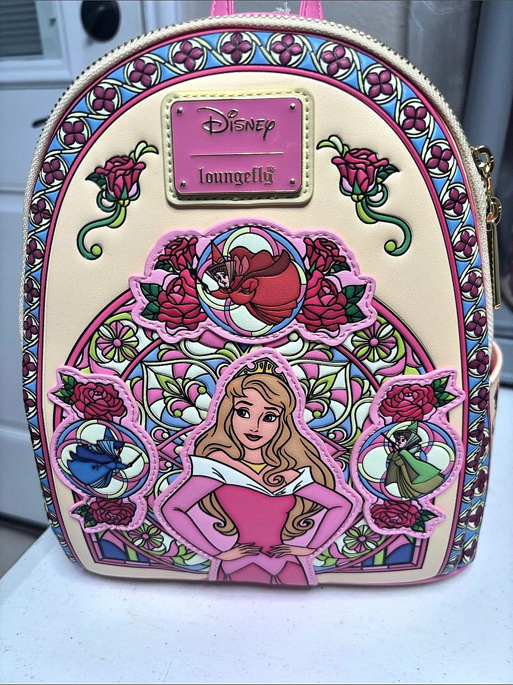 Loungefly Disney Princess Stained Glass Sleeping Beauty Aurora Mini Backpack